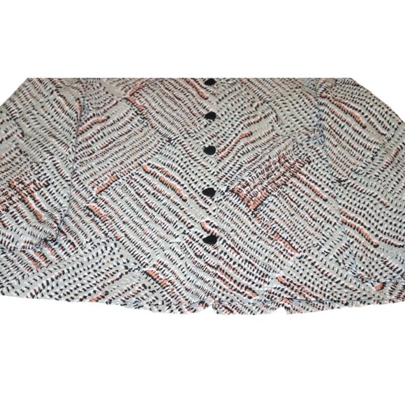 Habitat Crinkle Button Shirt Top L Lagenlook Abstract Artsy Minimalist - Picture 4 of 9